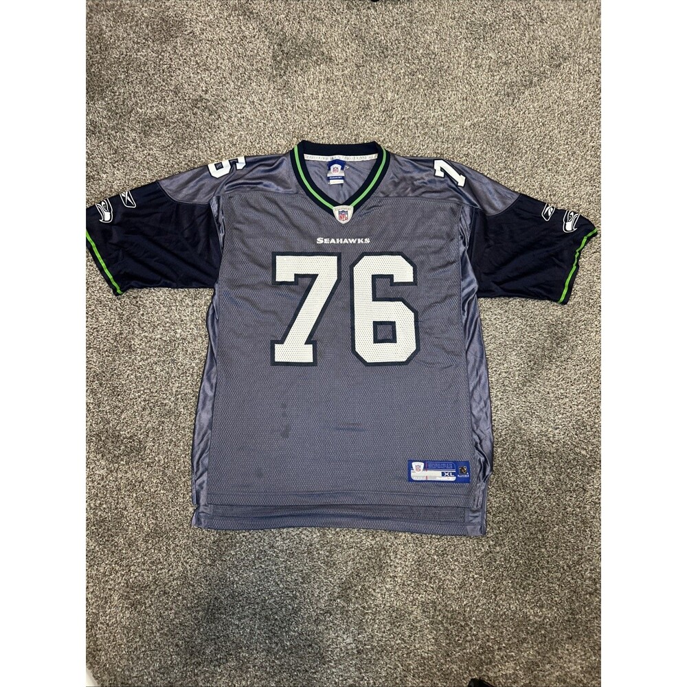 Vintage Reebok Seattle Seahawks Hutchingson #76 NFL Football Jersey Adult XL